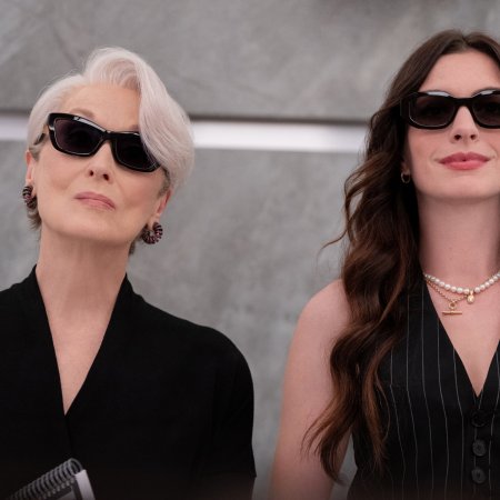 (L-R): Miranda Priestly (Meryl Streep) and Andie Sachs (Anne Hathaway) in 20th Century Studios' THE DEVIL WEARS PRADA 2. Photo by Macall Polay. © 2025 20th Century Studios. All Rights Reserved.
