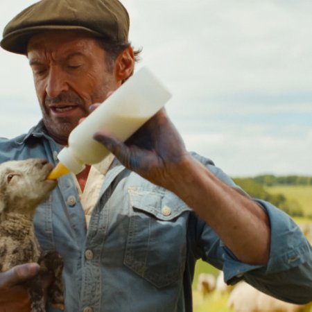 (L to R) Tommy Birchall as the voice of The Winter Lamb and Hugh Jackman as George Hardy in THE SHEEP DETECTIVES, from Amazon MGM Studios.
Photo credit: Courtesy of Amazon MGM Studios
© 2026 Amazon Content Services LLC. All Rights Reserved.